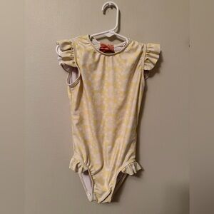 Minnow Yellow Ruffled Floral Swimsuit
